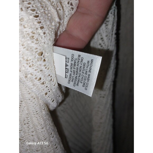 Women's Maurices Ivory Open Front Cardigan Sweater Short Sleeve One Size - Picture 6 of 7